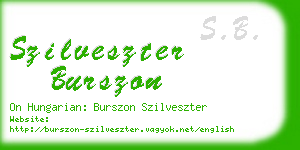 szilveszter burszon business card